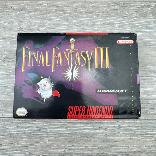 Final Fantasy III (SNES) - (Cart + Box + Manual + Map + Poster)