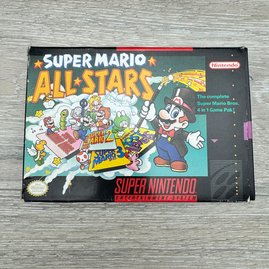 Super Mario All-Stars (SNES) - (Cart + Manual + Box)