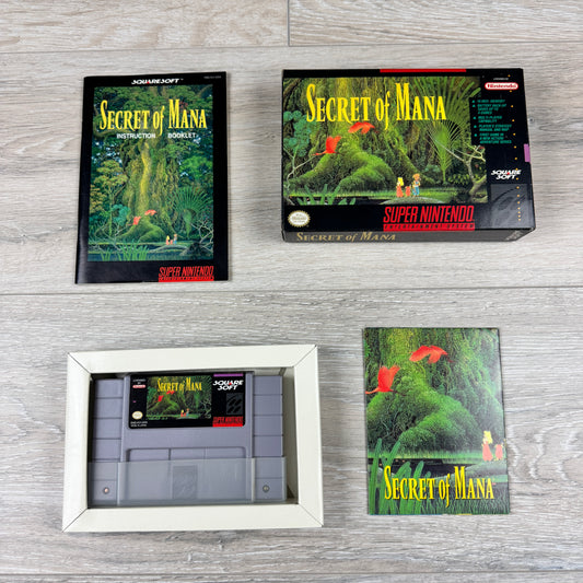 Secret of Mana (SNES) - (Cart + Box + Manual + Map)