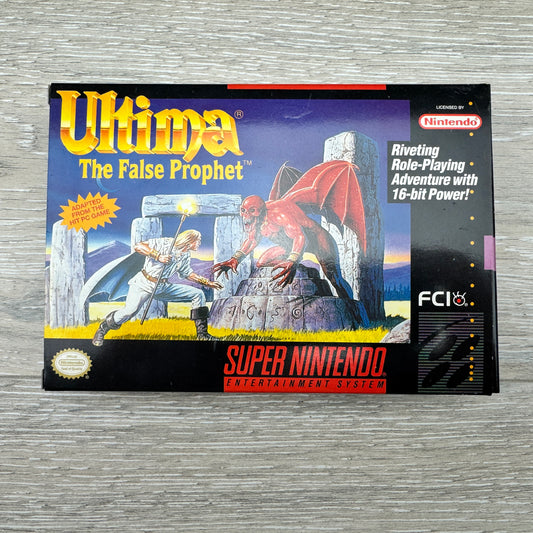 Ultima The False Prophet (SNES) - (Cart + Box + Manual + Extras)