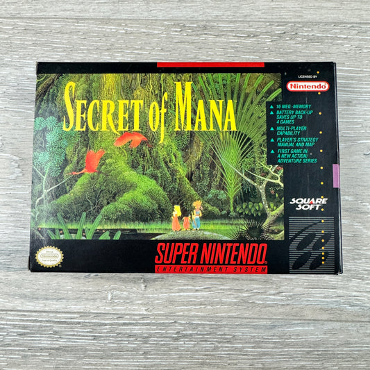 Secret of Mana (SNES) - (Cart + Box + Manual + Map)