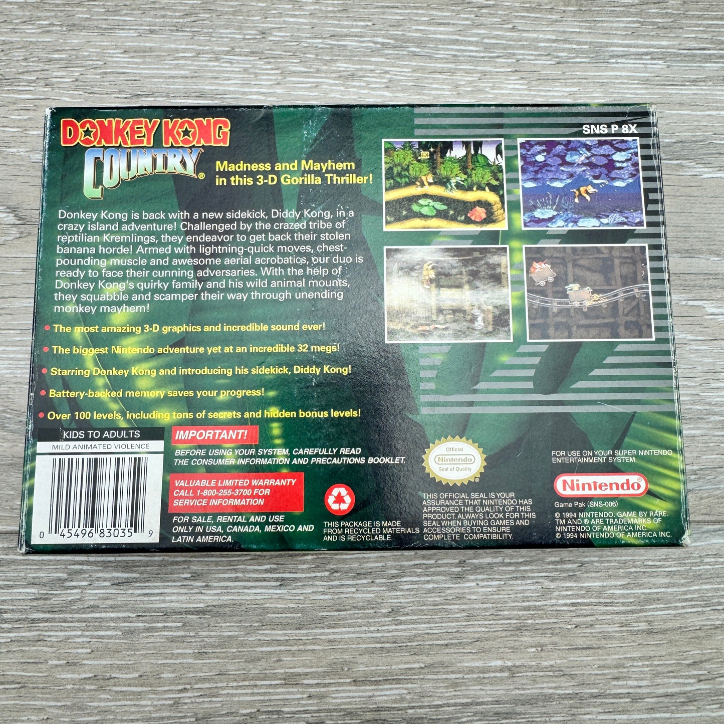 Donkey Kong Country (SNES) - (Cart + Box)