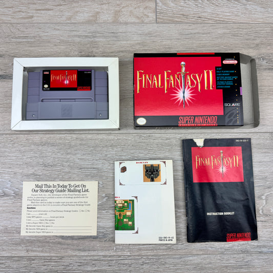 Final Fantasy II (SNES) - (Cart + Box + Manual + Map)