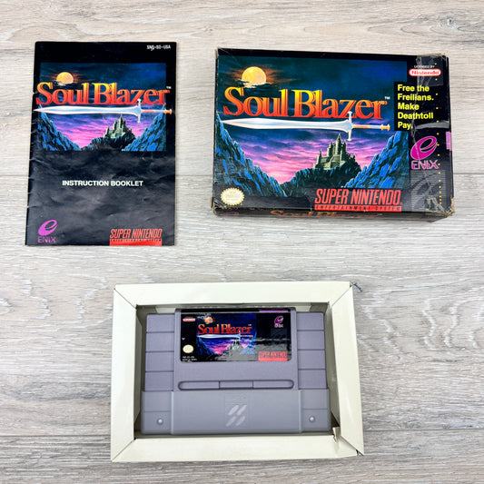 SoulBlazer (SNES) - (Cart + Box + Manual)