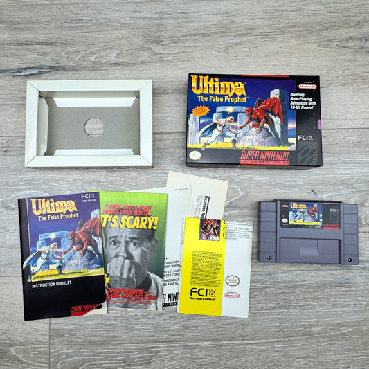 Ultima The False Prophet (SNES) - (Cart + Box + Manual + Extras)
