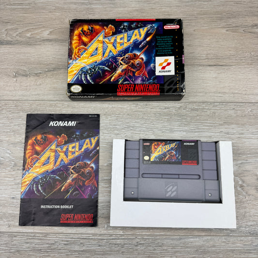 Axelay (SNES) - (Cart + Box + Manual)